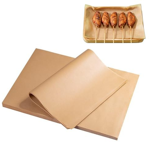 150 PCS Parchment Paper Sheets, 12 x 8 inch, Precut Non-Stick for Baking, Grilling, Air Fryer, BBQ, Picnic, Unbleached