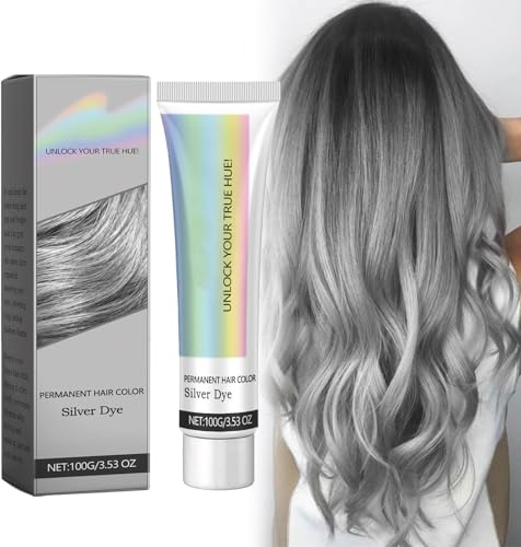 Tinte Gris Pelo,Crema Colorante Cabello,Crema Colorante Temporal para Cabello,Cremas Temporal Color Plateado,Cremas Tinte para Cabello Gris Plateado