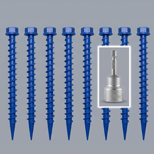 your GEAR Schraubhering SCR 26 cm - 8 Zeltheringe + 19 mm Bit für Normale bis weiche Böden