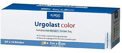 Urgolast Color, Kompressionsbinde, Fixierbinde, 5 m x 6 cm, 10 Stück, blau
