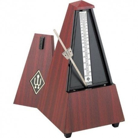 METRONOMO PLASTICO PIRAMIDE - Wittner (812/K) (Sistem Malzel) (Con Campana) (Tapa Transparente)(Caoba)