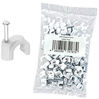 Nagelschelle 12mm 100x Kabelschelle weiss allzweck Nagelschellen Rundschelle Kabelbefestigung Kabel Befestigung Nagel universal 12 mm ARLI 100 Stück weiß