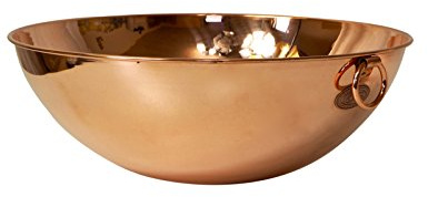 Copper Garden XXL Schlagschüssel Kupfer Ø 36 cm | 10 L Rührschüssel | XXL Kupferschüssel für große Mengen | Blankes Kupfer für Eischnee & Patisserie | Mit praktischem Messingring