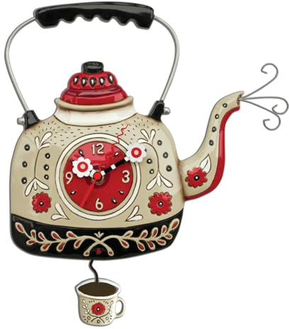 Enesco P1706 Uhr, Teekocher, 35 cm, Kunstharz, Mehrfarbig, 28 x 28 x 35,6 cm