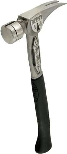 Stiletto TBM14RSC TiBone Mini-14 ounce Replaceable Smooth Face Hammer with a Curved 16 Titanium Handle
