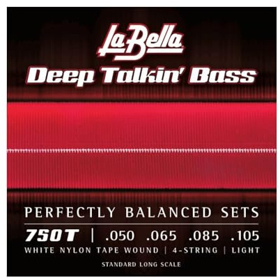 La Bella Bass 750T White Nylon 050/105