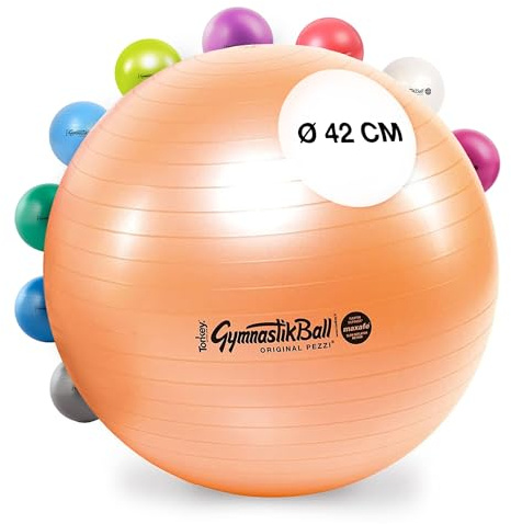PEZZI Gymnastikball Maxafe Sitzball | Sitzball mit Burst-Proof-System, belastbar bis 400 kg, für Therapie, Sport und Büro