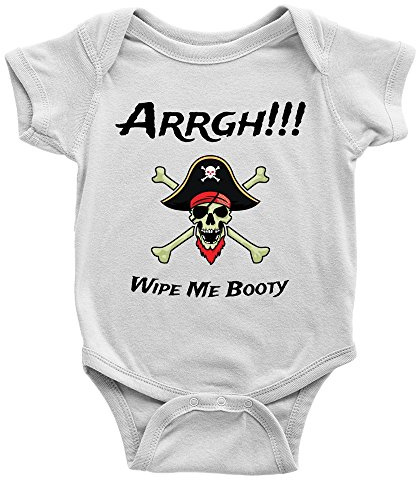 Kickass Tees Arrgh!!! Wipe Me Booty Babygrow Funny Pirate Joke Cool Cute New Baby Present