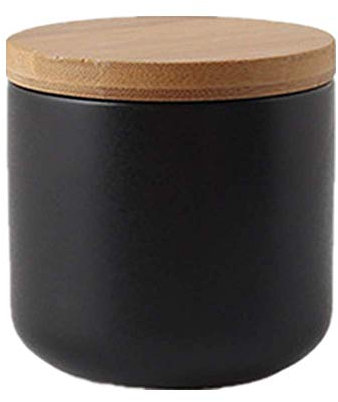 OnePine 260ml/9 oz Keramik Vorratsdose mit Luftdichtem Verschluss Bambusdeckel Vorratsbehälter aus Keramik Küche Aufbewahrungsdosen von Tee Kaffee Bohne Zucker Gewürz Nüsse Korn und mehr