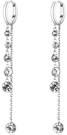 Brosway Orecchini Donna, Orecchini Pendenti in Acciaio e Cristalli | Collezione SYMPHONIA - BYM87