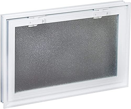 Fenêtre de ventilation à insérer dans un mur en blocs de verre, brique ou béton | Dimensions cm 57,9 x 38,4 x 8 cm | Remplace 6 blocs de verre de 19 x 19 x 8 cm | Unité de vente 1 fenêtre