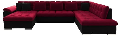 Mirjan24 Eckcouch Ecksofa Niko, Design Sofa Couch mit Schlaffunktion U-Sofa Große Farbauswahl Wohnlandschaft (Ecksofa Links, Kronos 07 + Kronos 02 + Kronos 07)