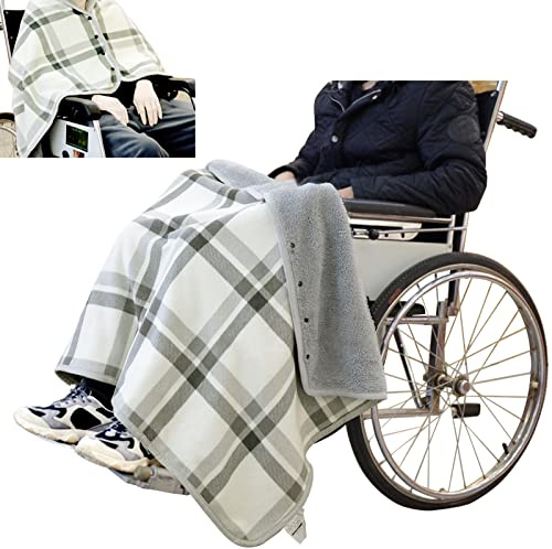 YFJBHDIAN Winter Rollstuhldecke Schal Decke für Erwachsene | Flanellfutter Wärm decke rollstuhlponcho Kniedecke Beindecke für Rollstuhl | Tragbare Warmer decke Umhang poncho für Rollstuhlfahrer