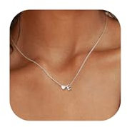 Chriscoco Collana con Iniziale A-Z Argento 925 Donna Ragazza - Ciondolo Cuore in Argento/Oro con Portagioie