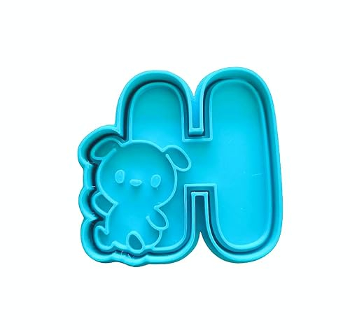 The Cookie Cutter Hub Emporte-pièce en forme de lettre H et gaufrage assorti pour cookies, biscuits, argile, décoration de pâtisserie 9 cm