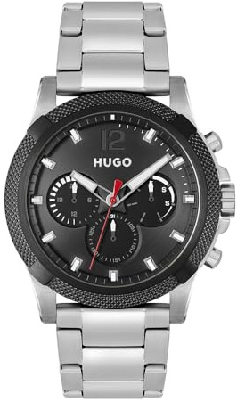 HUGO Multi Zifferblatt Quarz Uhr für Herren #IMPRESS mit Edelstahlarmband
