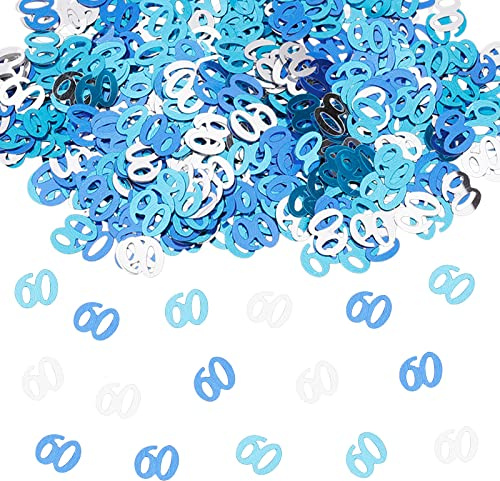 GoldRock Konfetti Tischdeko 60 Geburtstag Mann Frau Deko, Blau Streudeko 60. Geburtstag Deko,Tischdeko 60 Geburtstags,Confetti Deko 60 Geburtstage Mann,60. Geburtstage Frau,Tischdeko Geburtstags 60