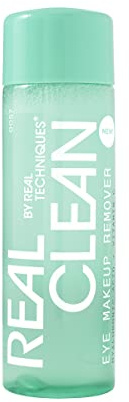 Real Techniques Real Clean In-The-Clear Eye Makeup Remover, Gentle Liquid Makeup Remover, Skin Repair Ingredients, Hyaluronic Acid & Vitamin C, Vegan & Cruelty-Free, 4 fl.oz./110 mL Bottle