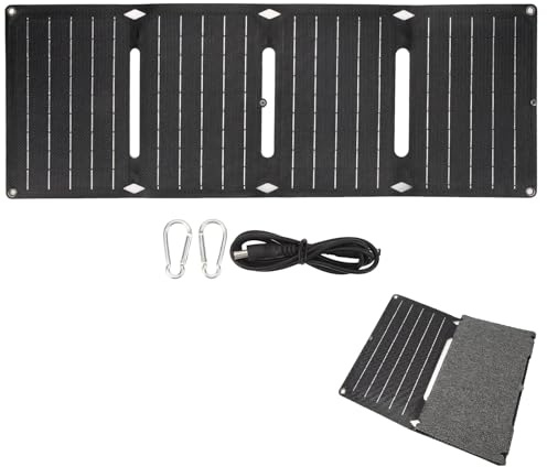 Topyond 40W Solarladegerät,Tragbares Faltbares Solarpanel,5V 18V Solar Panel,IPX6 Wasserdicht USB Schnittstelle Flexibles Solarpanel,Kompatibel mit Handy, Tablette