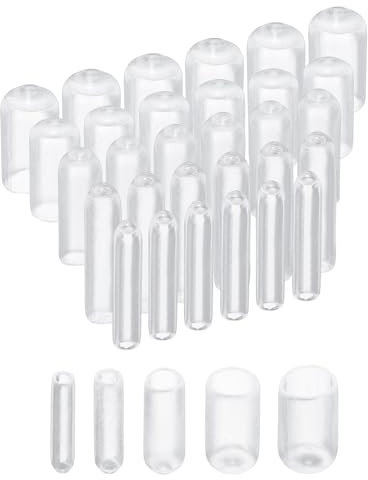 uxcell 50pcs Round Rubber End Caps 1/8 3/16 1/4 5/16 3/8 Clear Vinyl Cover Screw Thread Protectors Assortment Kit(3mm 5mm 6mm 8mm 9.5mm)