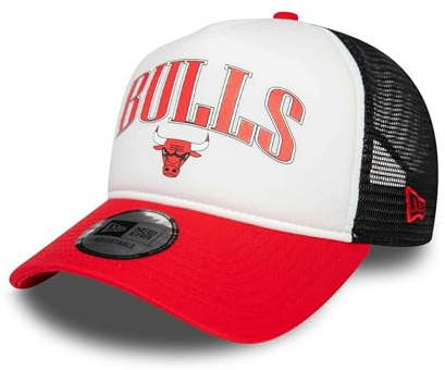 New Era justerbar truckerkeps – retro Chicago Bulls, Vit, En Storlek