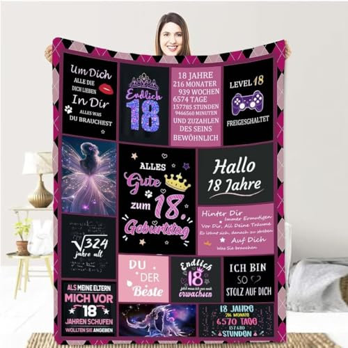 Aevmsor Kuscheldecke Personalisierte Geschenke an Meine Tochter, Decke Geschenke zum 18. Geburtstag für Mädchen, 18 Geburtstag Mädchen Geschenkideen Flauschige Kuscheldecke
