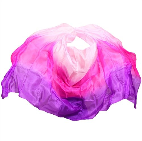 Bauchtanz Seidentuch Seidenschleier, handgefertigt, gefärbt, chinesischer echter Seidenschleier, Schal, Schal, Kostüme, Zubehör, Bauchtanzschleier. Bauchtanz Tuch ( Color : Color 20-dz , Size : XXL- 4