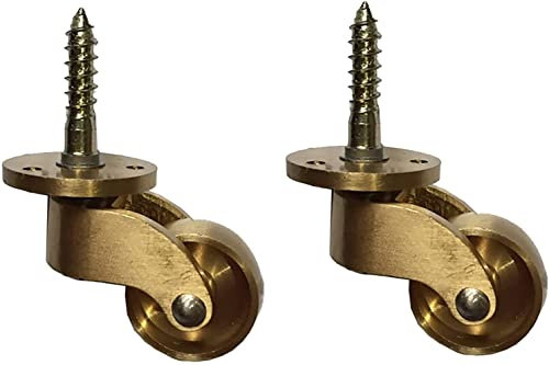 GZLLX Ruedas Ruedas para Muebles,Ruedas de latón Macizo,Ruedas giratorias,Ruedas de Carro,Ruedas de Goma silenciosas de Estilo Antiguo,para Mesa de Centro,Sofás,Mesa de piano-2pcs