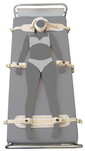 KlinikBondage Ganzkörper Set M Fessel-Set Bondage BDSM I Bett-Fesseln - Premium Sexspielzeug I weiß I handgefertigt aus Baumwolle I für alle Bett-Typen