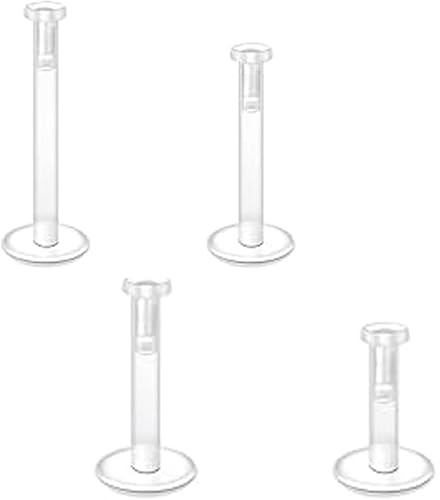 QttvbTna Clear Plastic Lip Bars Flat, 12 Pcs Nose Studs Hide Piercing Top Retainers Helix Cartilage Earrings Piercing Jewellery Flat Back Push In Retainers For Nose Tragus Helix Cartilage Earrings