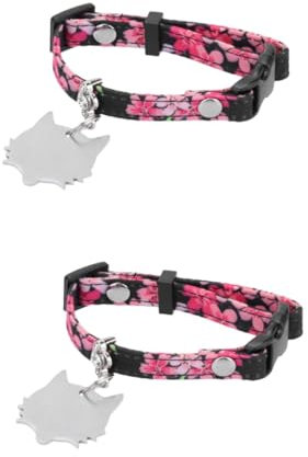 BESPORTBLE 2stücke -Muster Hundehalsband Für Kleine Und Mittelgroße Hunde Individuelles Gepolstertes Halsband Mit Namensschild Und Kupferglocke Stilvolles Accessoire Für Haustiere