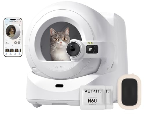 PETKIT Purobot Ultra Lettiera Gatto Autopulente, Lettiera Automatica per Gatti con Telecamera AI, 360° Tracciamento Comportamentale, Visione Notturna, Sacchetti Senza Contatto per Più Gatti