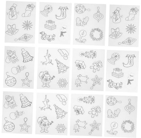 MUSISALY 12stücke Teiliges Weihnachts-schrumpffolien Motiven Langlebige Hitzeempfindliche Bastelblätter Einfaches DIY Für Junge Mädchen Kindergärten Und Bastelworkshops