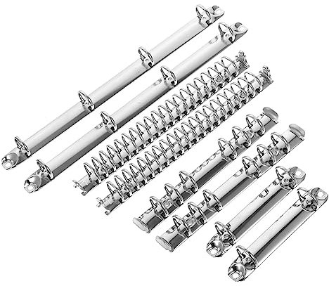 NUOBESTY Metall Bindekämme mit Einlage für Binderrücken Runder Mechanismusbinder für Selbstgemacht Büro und Organisieren von Projekten in Silber