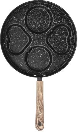 banapoy Breakfast Frying Pan, Nonstick Omelette Skillet Heart Circle Egg Pan, Heart Shaped Fried Egg Cooker Pancake Pan Grill Pan for Gas and Induction (Type 2)