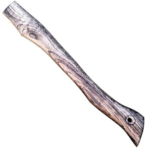 Jcasbdn Axe Handle Wood 17in Length Hatchet Handle with Wedge Retro Textured Hatchet Replacement Smooth Shock Resistant Axe Handles