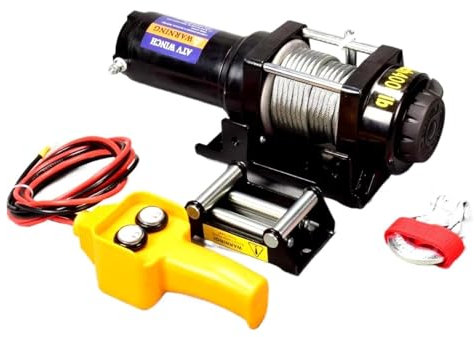 TIEOAXFT Cabrestante eléctrico con Control Remoto, 12 V, 2000/3000/4000/4500/6000/9500/12000 LB, for tracción de vehículos Todo Terreno o UTV(4000 LBS,24V)