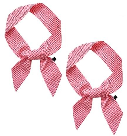 OUDQFCJ 2 Stück Damen-Schal,weich,leicht,vielseitig,Satin-Schal für alle Anlässe (quadratisch,One size) (rot,kariert,weiß,Schwarz)