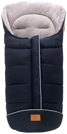 Sacco Termico Invernale per Passeggino, Coprigambe Bebè con 3 o 5 Punti di Ancoraggio, Footmuff Universale per Seggiolino Auto, Coperta 102 * 54cm Impermeabile e Antivento, Blu Scuro