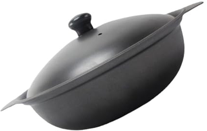 NUOBESTY Cazuela de Hierro Fundido con Tapa de Olla para Guisos y Estofados Multiusos para Arroz Sopas y Cocina Casera Resistente Altas Temperaturas para Reuniones Familiares y Fiestas