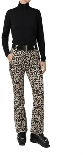 Damen Softshell Skihose - Leopard Print – Wasser- & Winddicht, Atmungsaktiv, Gefüttert – Stylische Ski- Softshellhose mit Panthermuster
