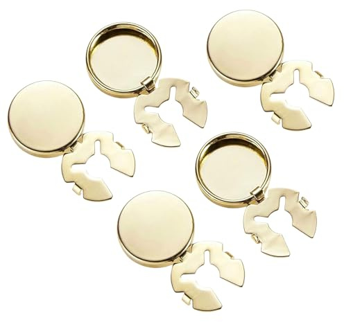 THXFUNAREA Juego de Cubre Botones Dorados, 5 Piezas de Tapabotones con Clip para Personalizar Ropa, Ideal para Camisa de Hombre, Vestido de Noche y Chaqueta,para Eventos Especiales y Uso Diario(17 mm)
