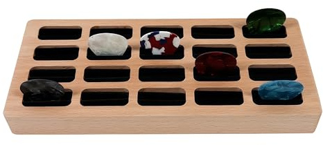 Musiin Gitarrenplektrenhalter,Ablage aus Holz mit 20 Fächern, Desktop-Organizer,leicht zu sortieren und zu greifen, passt auf Plektren unterschiedlicher Dicke, für das Üben im Studio, im Musikzimmer