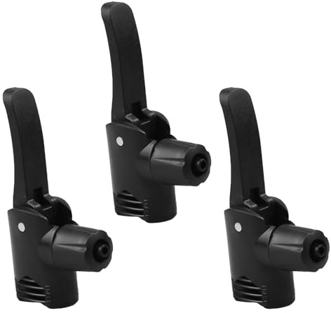 SKISUNO Doppelpumpenkopf Fahrradpumpenkopf Adapterventil 3 Stück Schwarz für Motorrad und Autoreifen Aufpumpen im Camping und Outdoor Einsatz