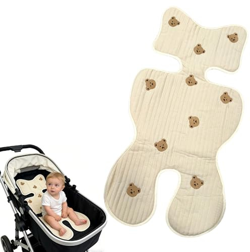 KBIBCK Atmungsaktive Sitzauflage Buggy, 72x40cm, Universal Baby Sitzauflage Kinderwagen, Waschbar, Kühlt und Schützt, Sommer Sitzeinlage für Buggy Kindersitz Babyschale, Sitzauflagen für Kinderwagen