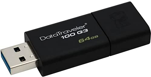 Kingston DataTraveler 100 G3-DT100G3/64GB USB 3.0, PenDrive, 64 GB, 1 Pezzo, Nero