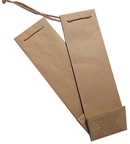 40 Stück Flaschentasche (1 Flasche) mit Schnur Federmäppchen aus Geschenkpapier (Wein 75 cl) Box für Flaschen aus Papier