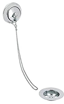 Chrome Bathroom Retainer Bath Waste Drain With Brass Plug & Overflow With Ball Chain