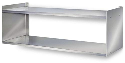 BRB Wandregal aus Edelstahl BxTxH 1000x250x360 mm, 2 Böden, Silber
