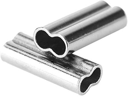 Dioche Manicotti da Pesca, Tubo Filo di Rame Leader Filo di Pesca Manicotto a crimpare Doppio barilotto Kit conduttore Tubo (100 Pezzi)
